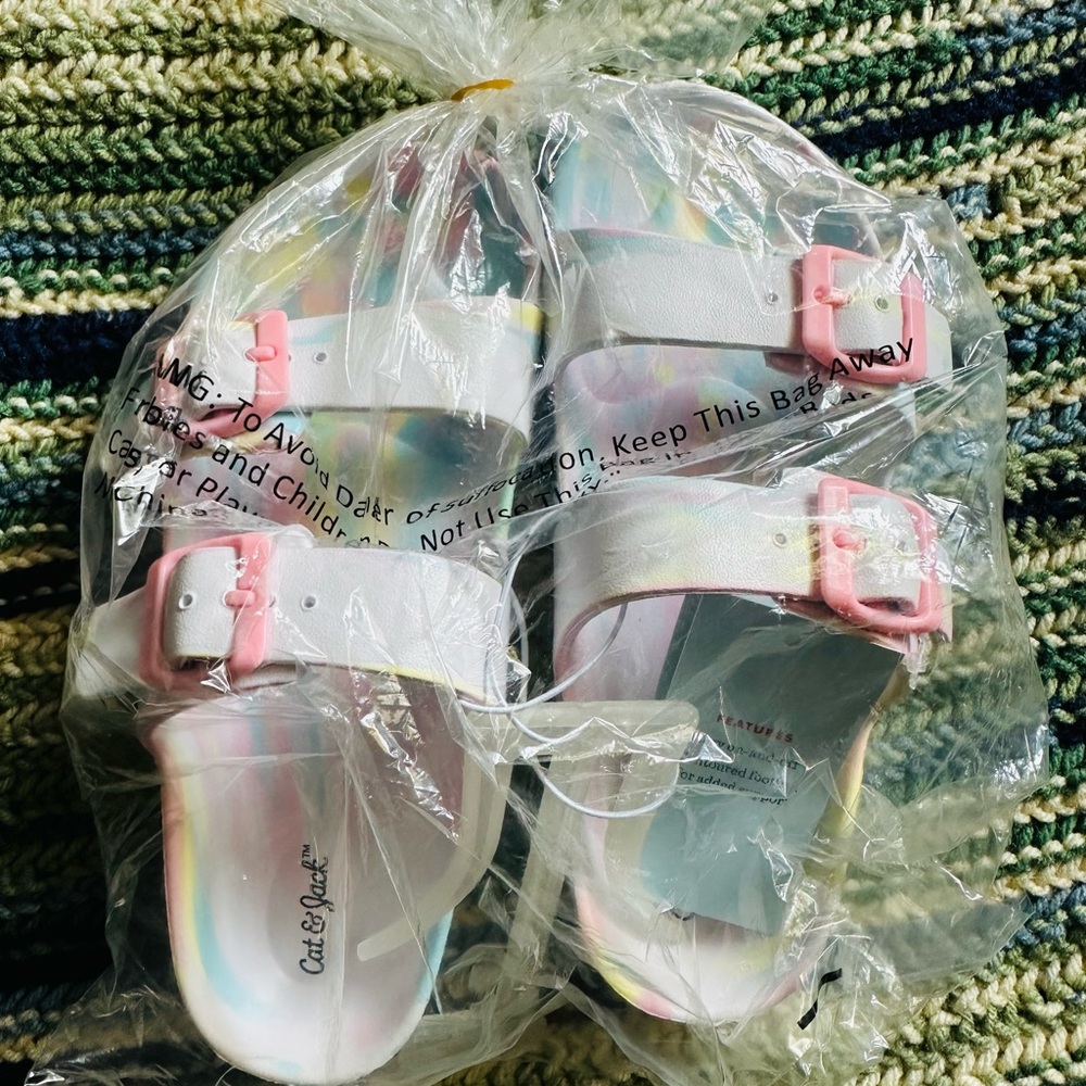 Cat & Jack Pink and White Sandals for Summer